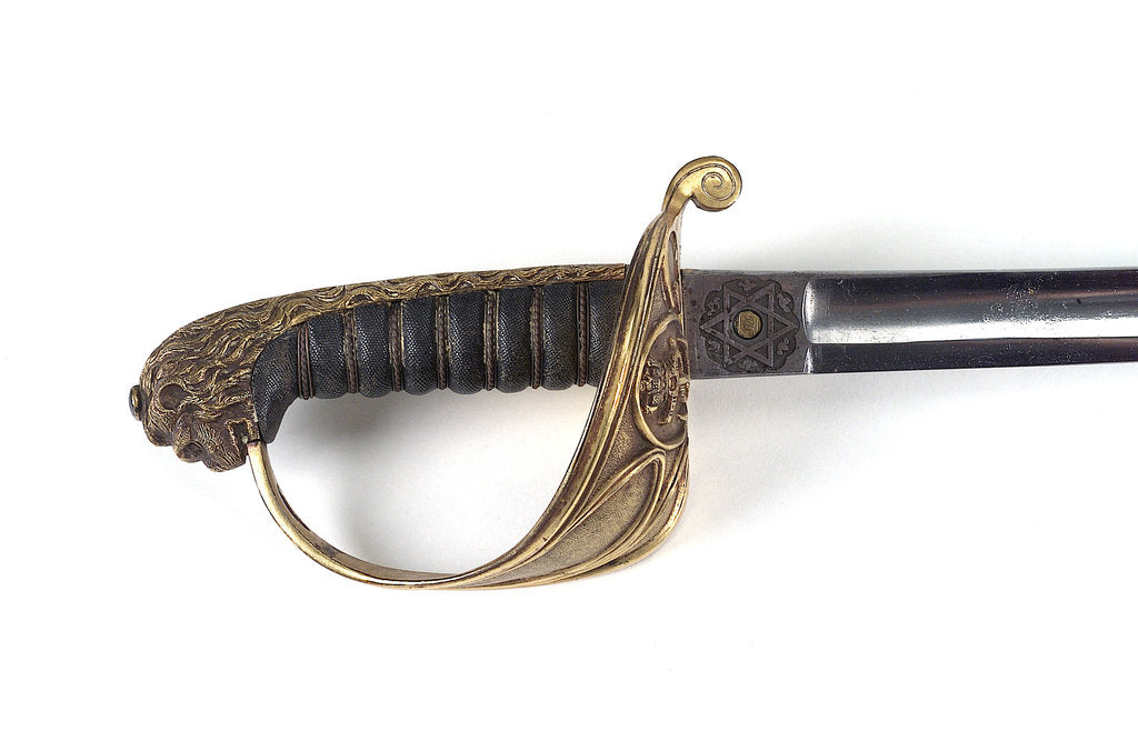 Detail of Solid half-basket hilted sword by Henry Wilkinson