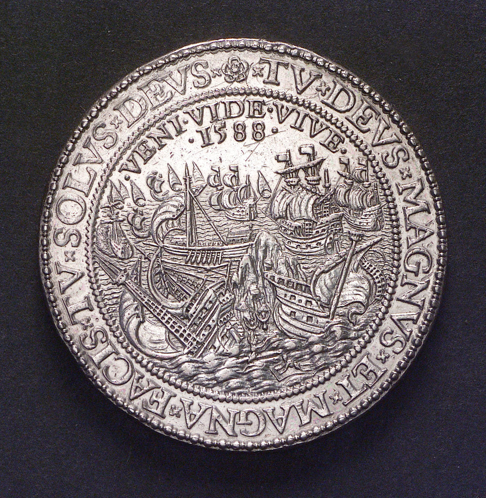 Detail of Medal commemorating the defeat of the Spanish Armada, 1588; reverse by Unknown