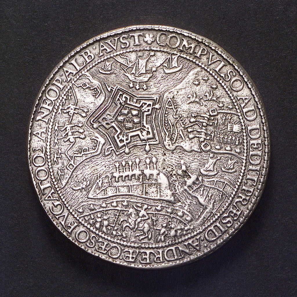 Detail of Medal commemorating the Battle of Nieuport, 1600; obverse by Unknown