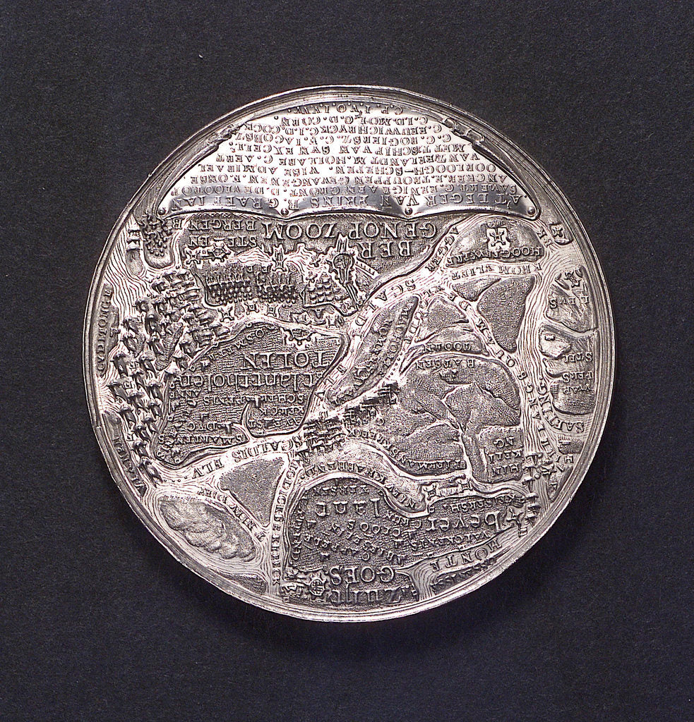 Detail of Medal commemorating the Spanish fleet captured at the Slaak, 1631; obverse by J. Looff