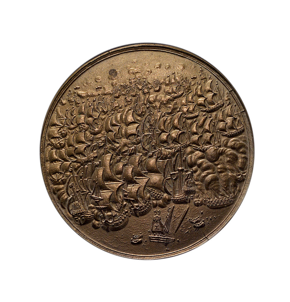 Detail of Medal commemorating the destruction of the Spanish fleet off Dover, 1639; obverse by Unknown