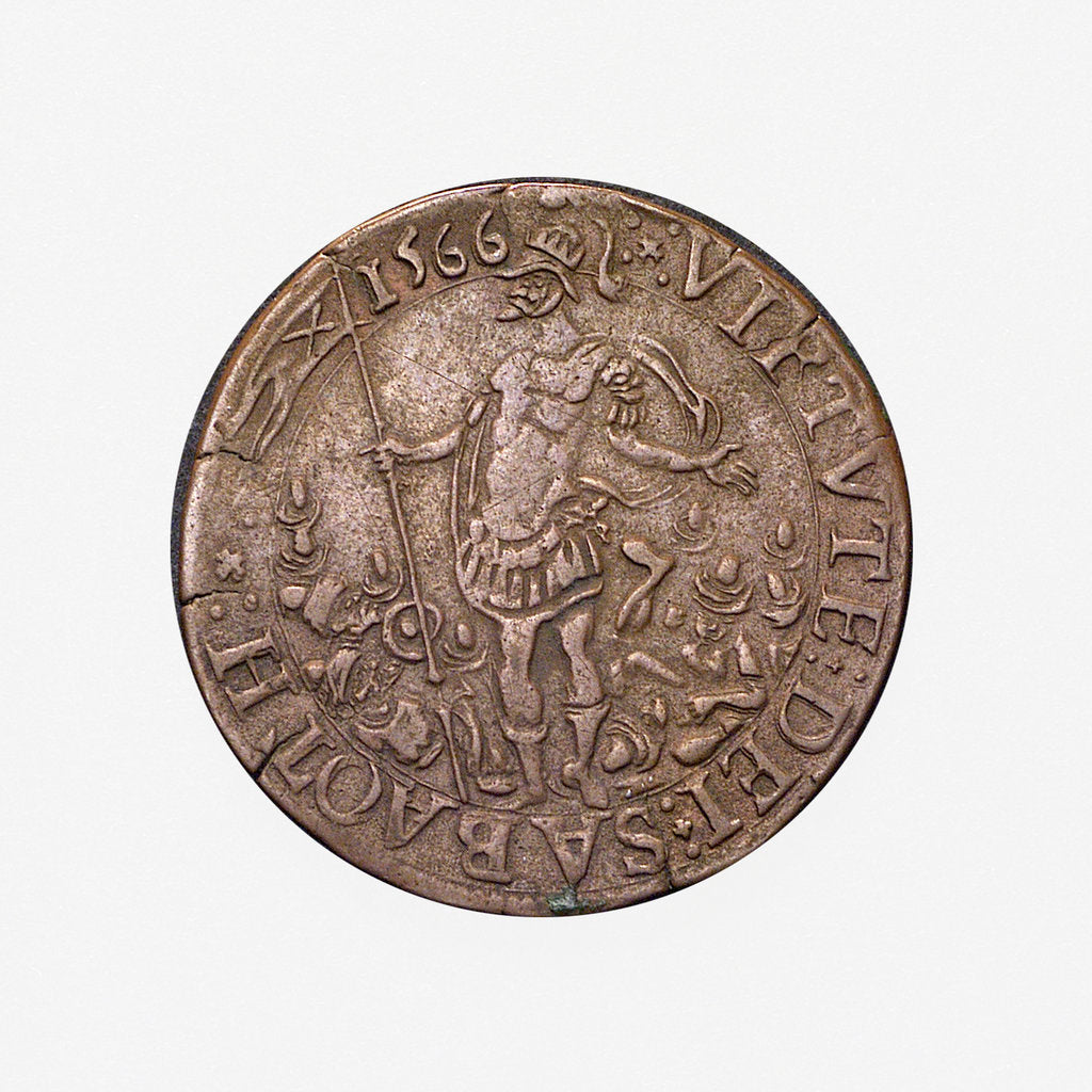 Detail of Counter commemorating Malta delivered from the Turks, 1565; obverse by Unknown
