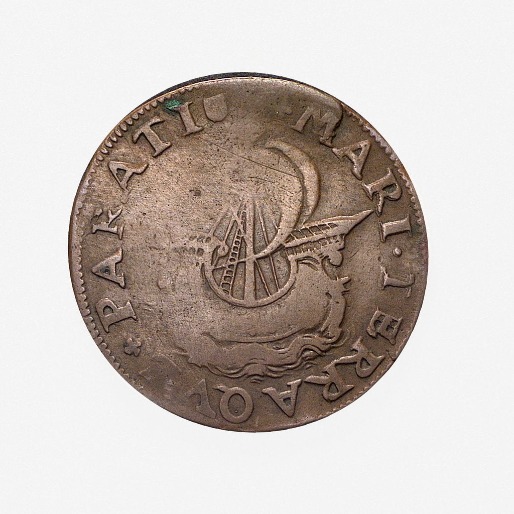 Detail of Counter commemorating preparations for war in 1582; reverse by Unknown
