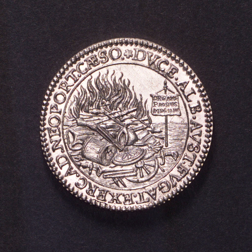 Detail of Counter commemorating the Battle of Nieuport, 1600; reverse by Unknown