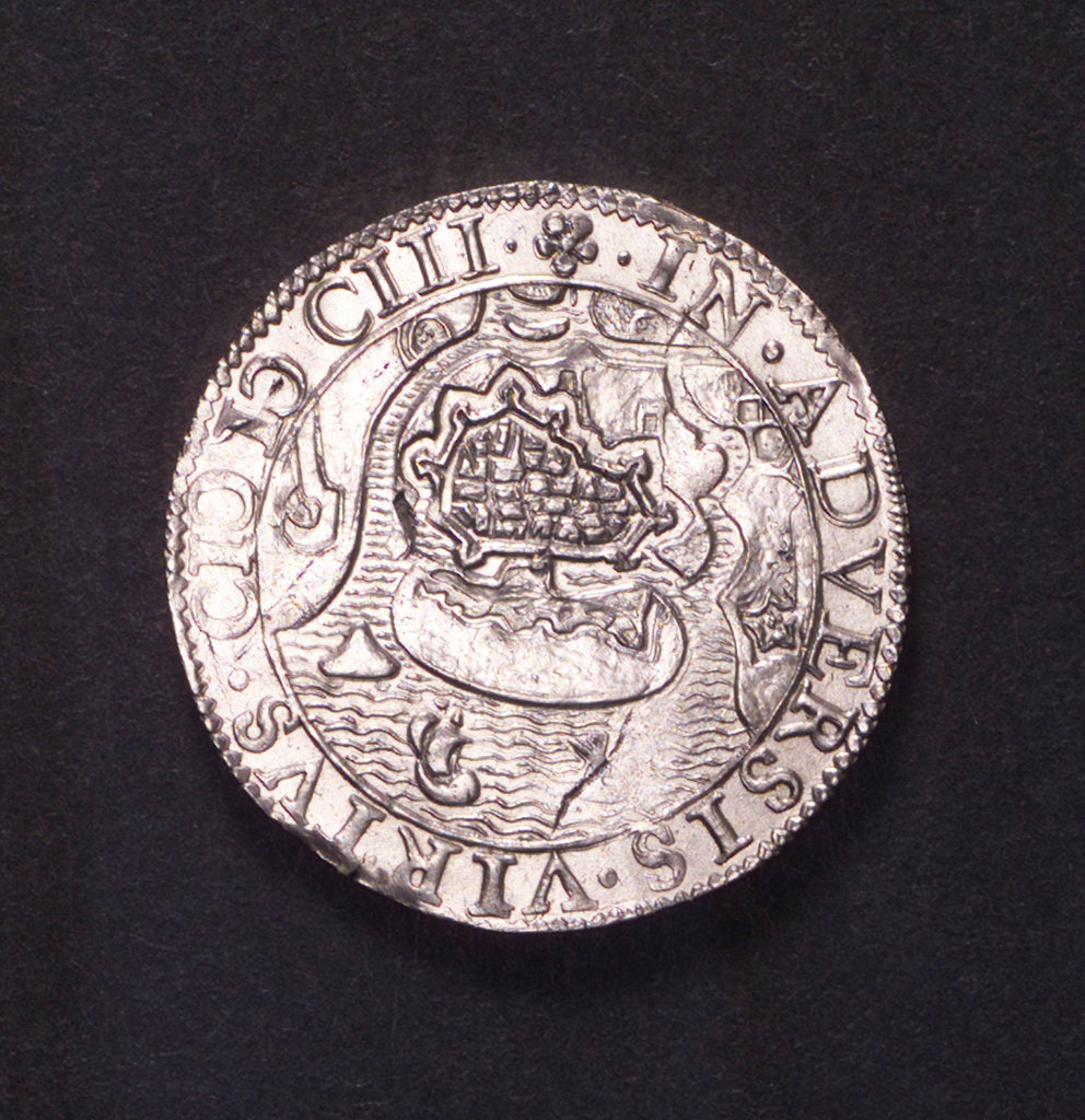 Detail of Counter commemorating the siege of Ostend, 1603; reverse by Unknown