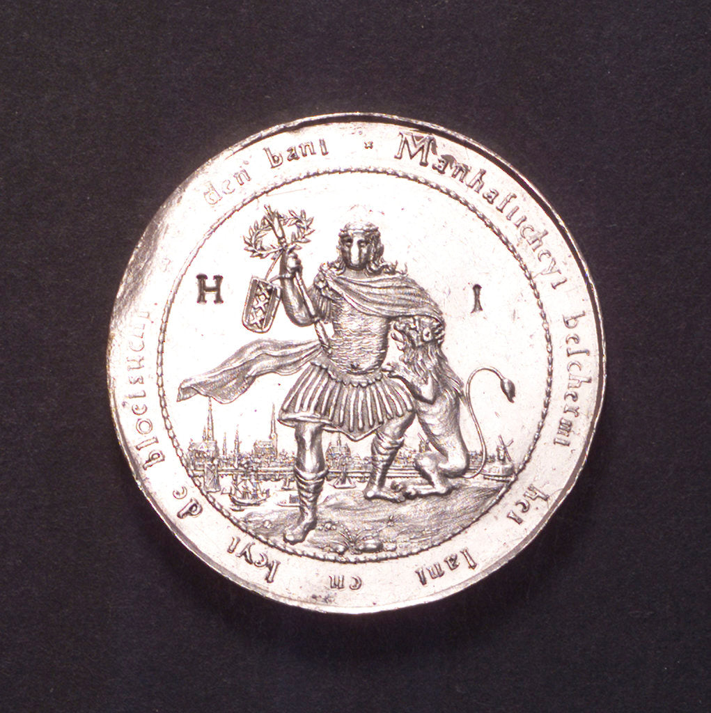 Detail of Medal commemorating the Battle of the Four Days, 1666; obverse by van der Wey