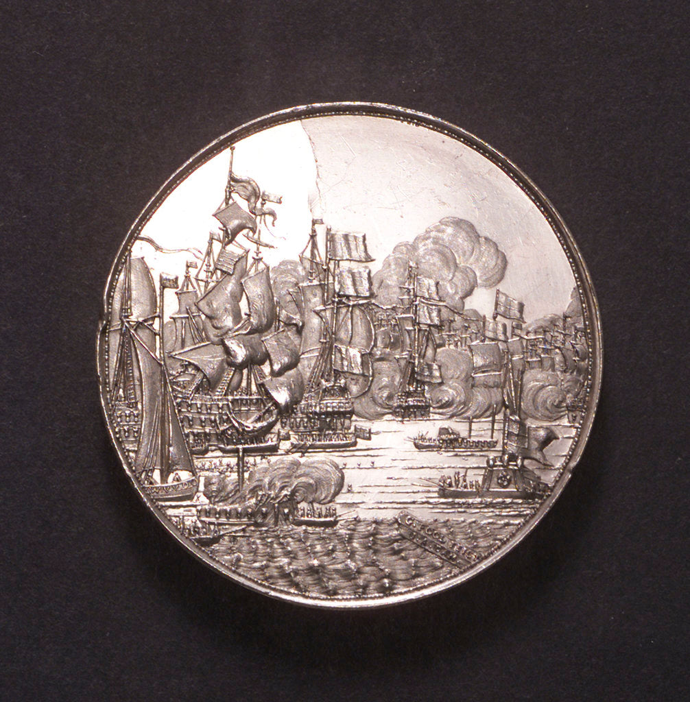 Detail of Medal commemorating the Battle of the Four Days, 1666; obverse by J. Pool
