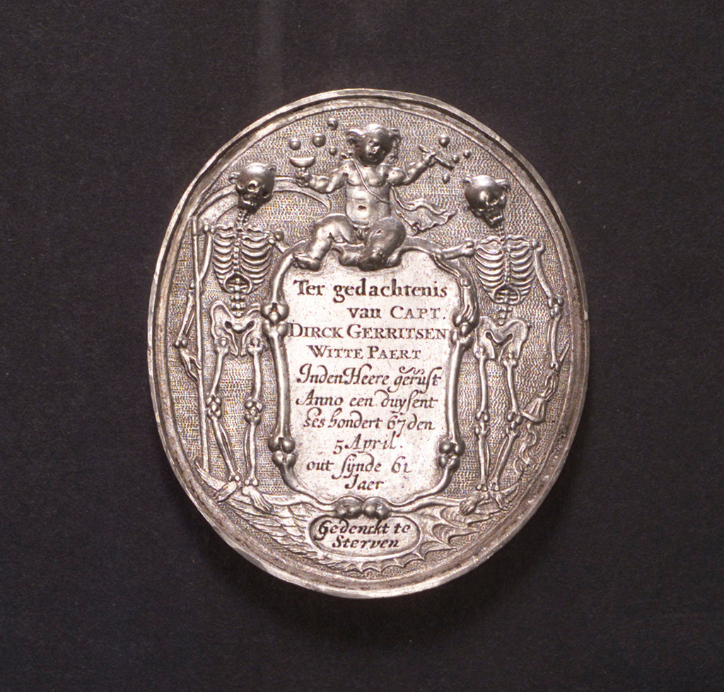 Detail of Medal commemorating the death of Captain Dirck Gerritsen Witte Paert, 1667; obverse by Unknown