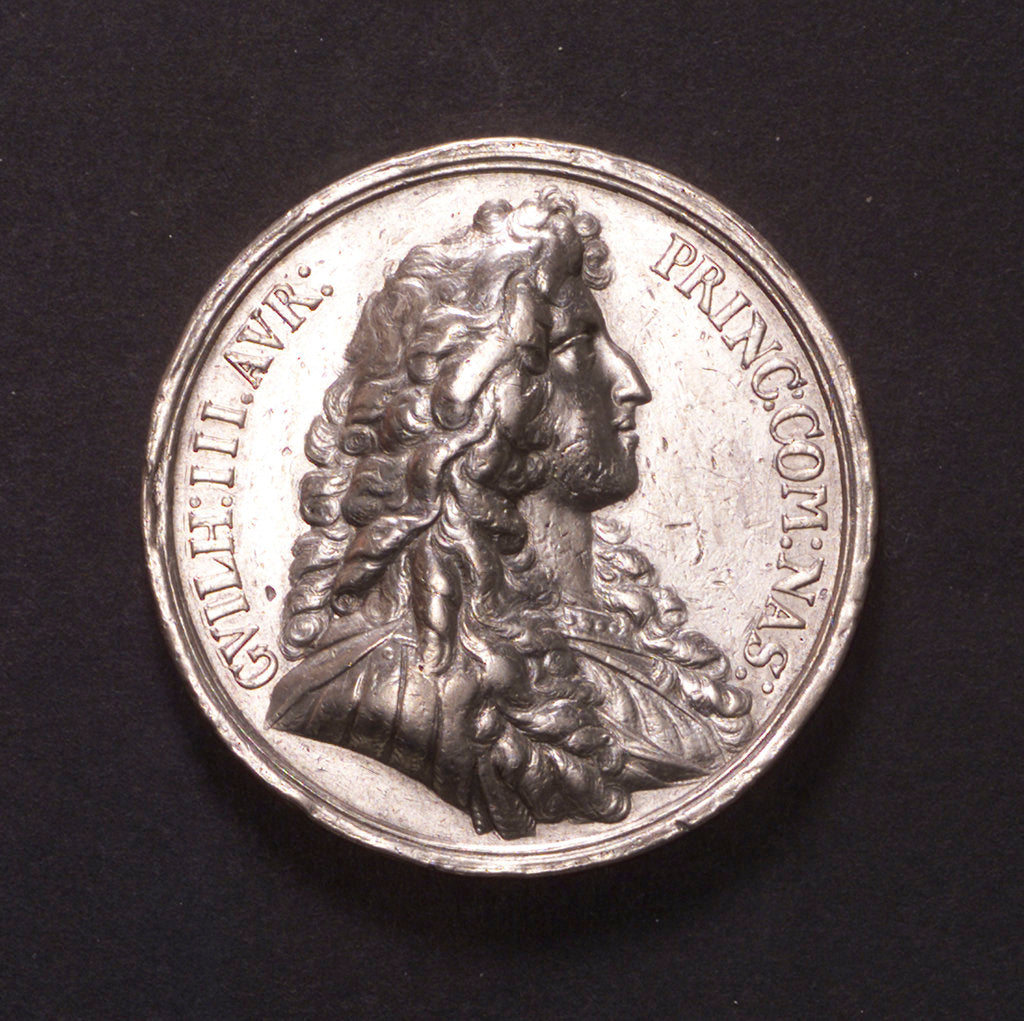 Detail of Medal commemorating William of Orange appointed Captain-General and Admiral, 1672; obverse by Unknown