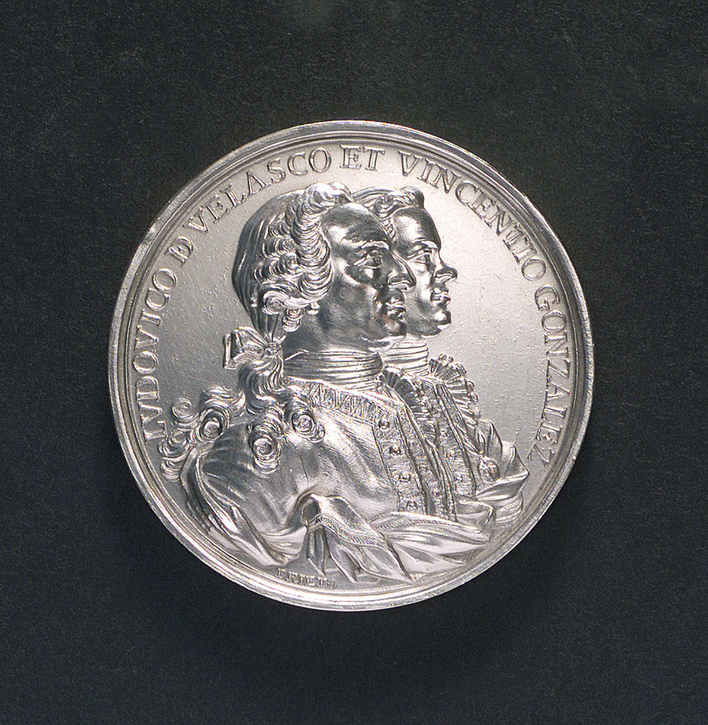 Detail of Medal commemorating the defence of Havana, 1763; obverse by T. F. Prieto
