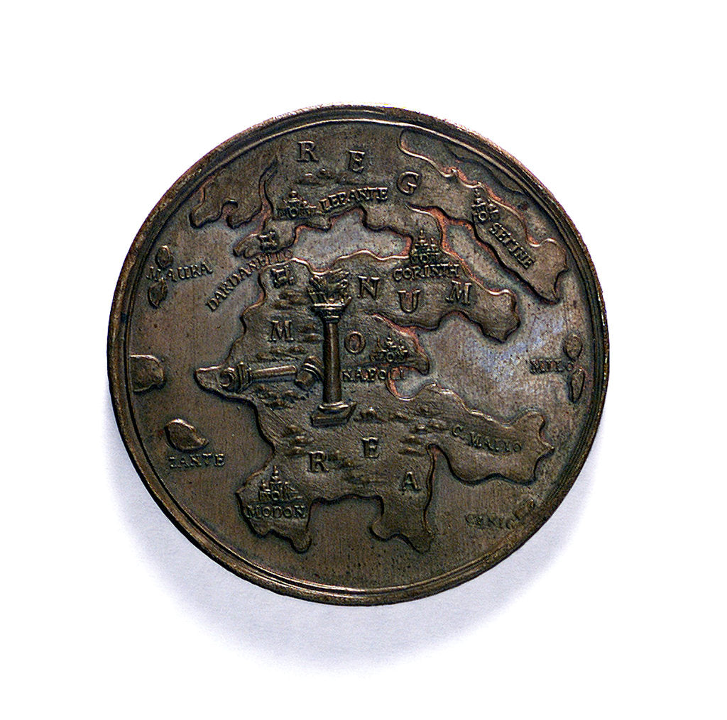 Detail of Medal commemorating the capture of the Morea and other successes, 1687; reverse by Martin Brunner