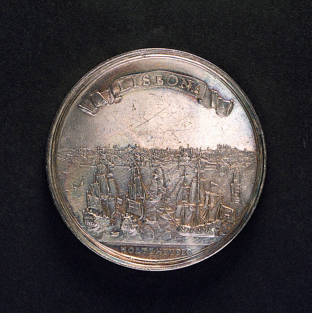 Detail of Medal commemorating the earthquake at Lisbon, 1755; reverse by M. Holtzhey