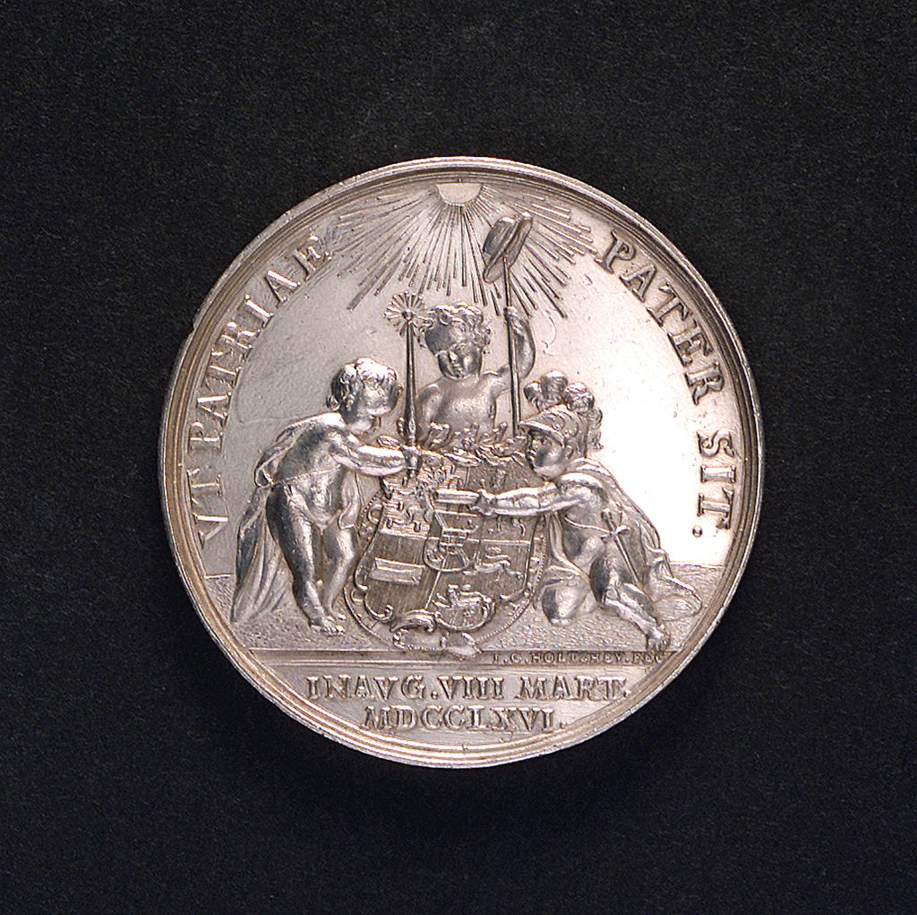 Detail of Medal commemorating William V of Nassau, Stadtholder and Admiral; reverse by Johann Georg Holtzhey