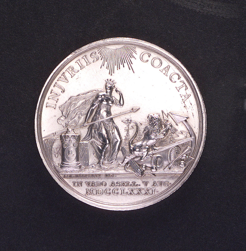 Detail of Medal commemorating the Battle of Doggerbank, 1781; obverse by Johann Georg Holtzhey