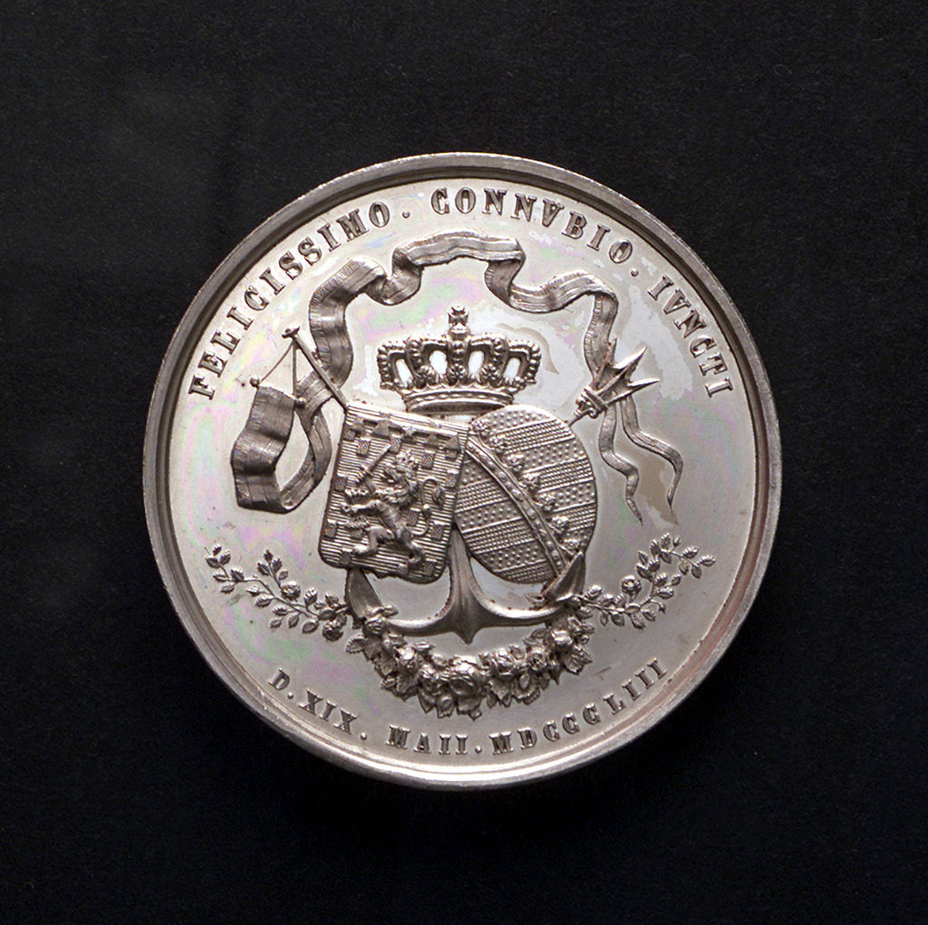 Detail of Medal commemorating the marriage of Admiral Prince Henry of Holland, 1853; reverse by J.P. Menger