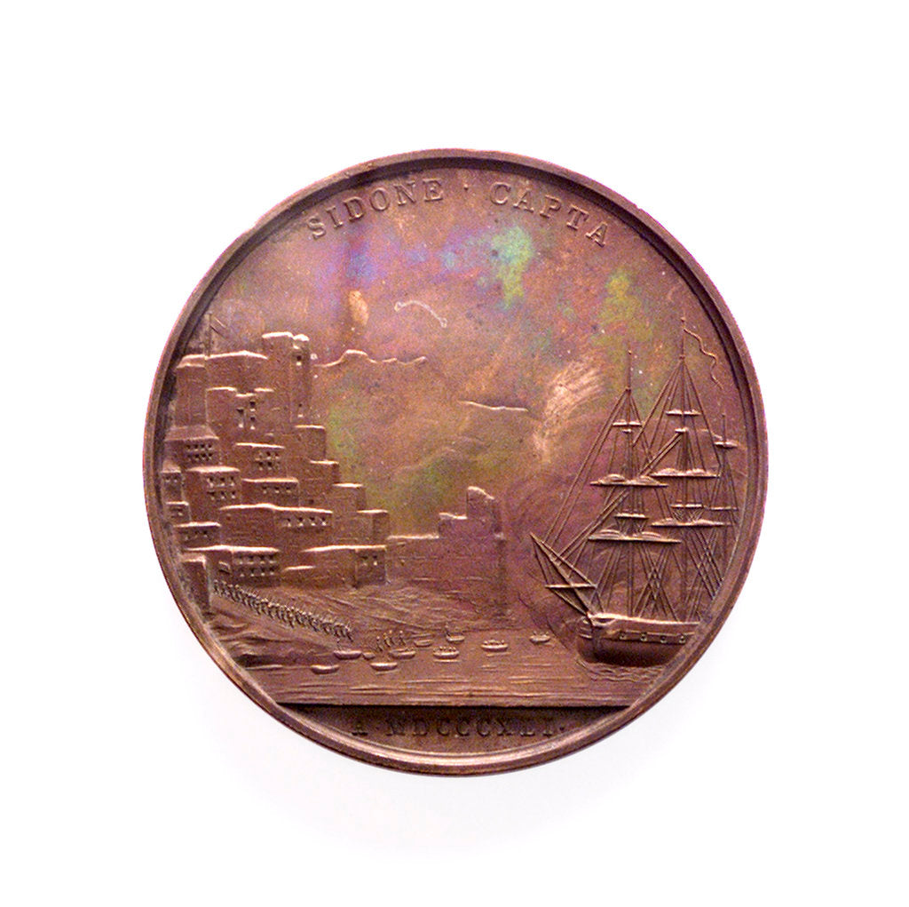 Detail of Medal commemorating the Battle of Sidon, 1841; reverse by F. Stiore