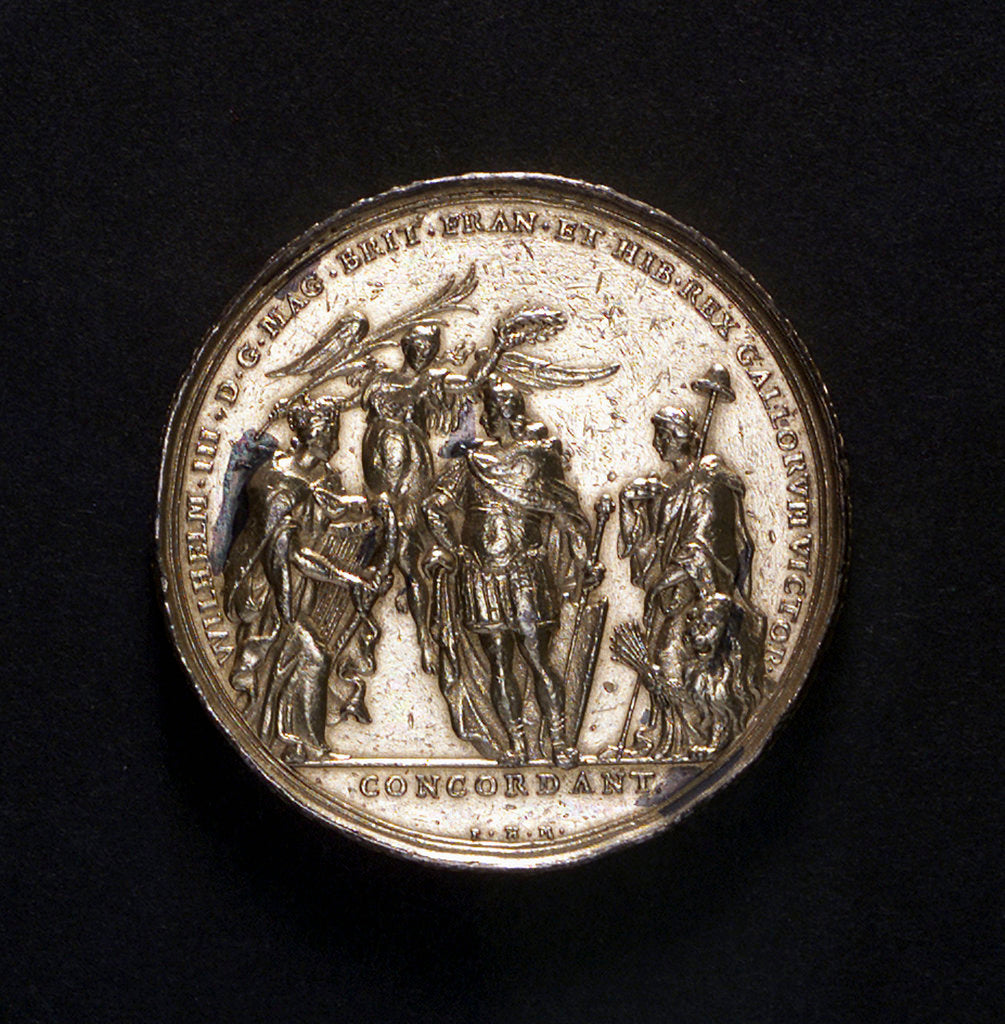 Detail of Medal commemorating the Battle of La Hogue, 1692; obverse by P.H. Muller