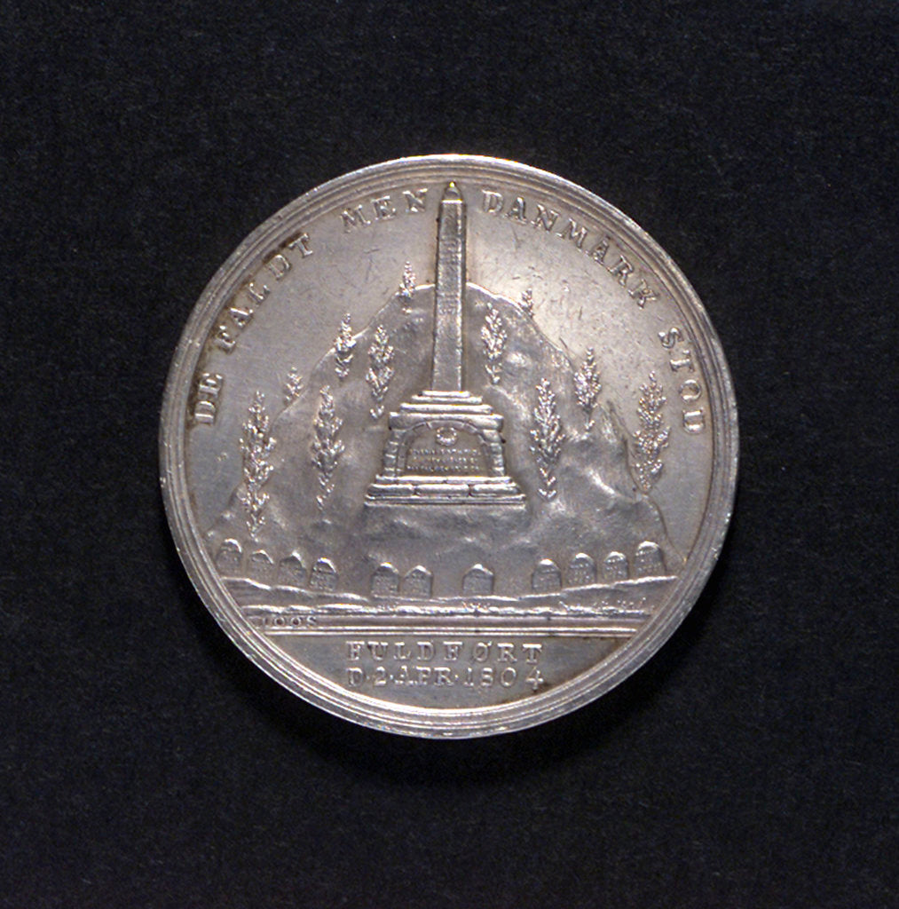 Detail of Medal commemorating the Monument to the Fallen at the Battle of Copenhagen; obverse by D.F. Loos
