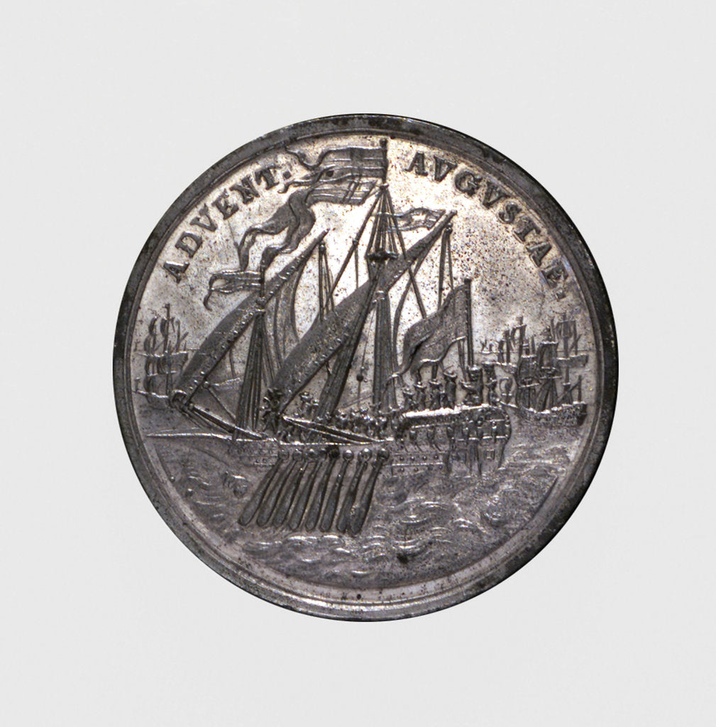 Detail of Medal commemorating the arrival of Princess Louisa of Mecklenburg-Güstrow for her marriage to the Crown Prince, 1695 by C. Schneider
