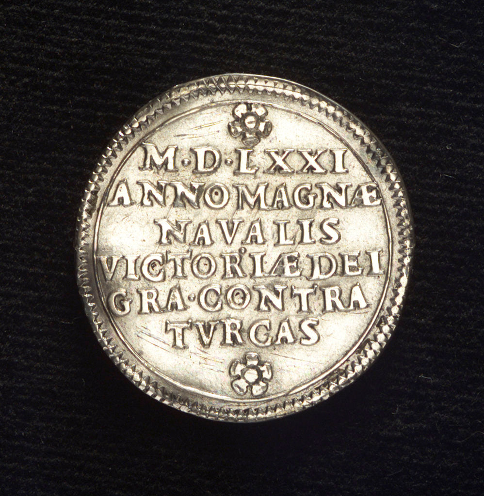 Detail of Counter commemorating the Battle of Lepanto, 1571; reverse by Unknown