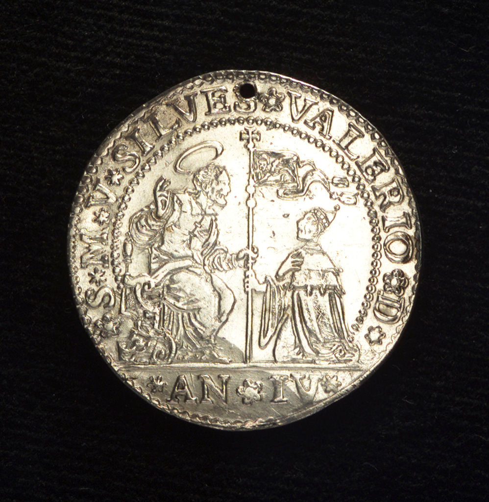 Detail of Counter commemorating the Battle of Andros, 1697; obverse by Andrea Baffo