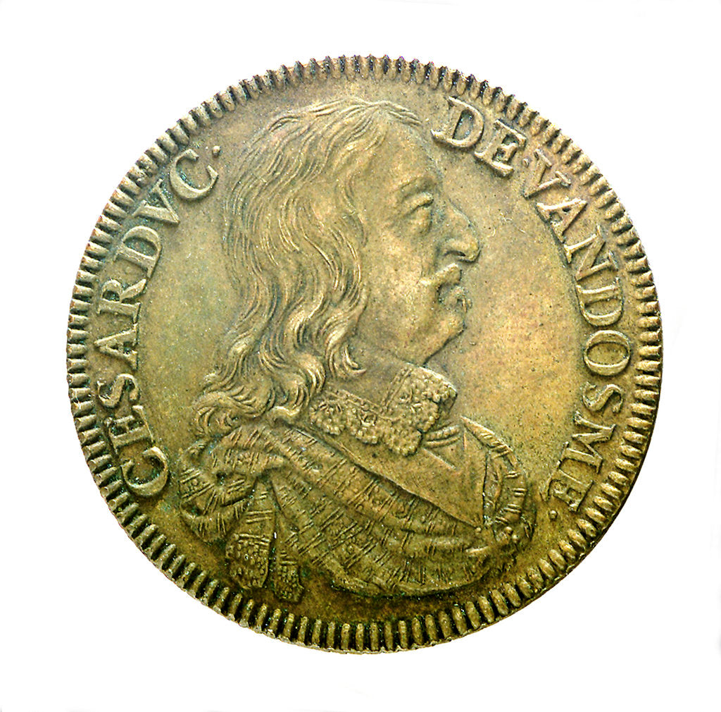 Detail of Counter commemorating Admiral César, Duc de Vendôme (1594-1665),  and the capture of Porto Longone [Elba], 1647 by Unknown