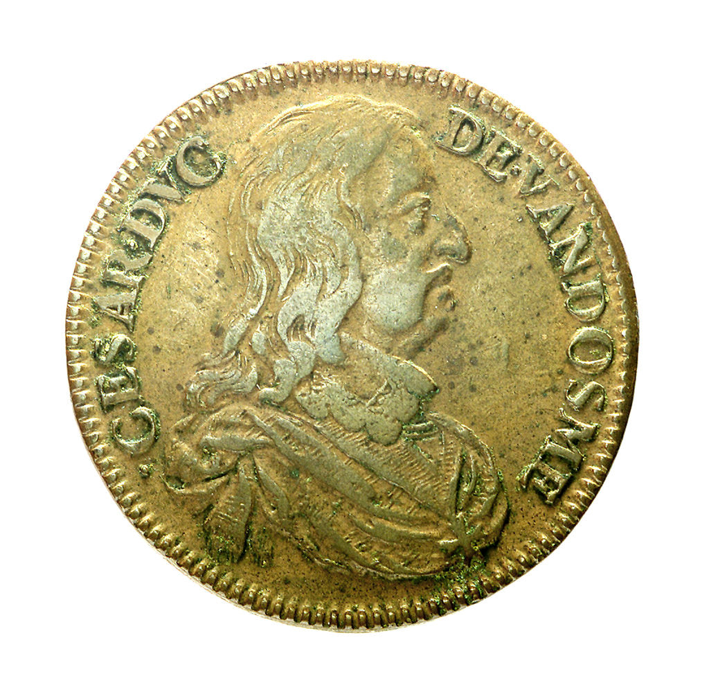Detail of Counter commemorating Admiral César, Duc de Vendôme (1594-1665) and the defeat of the Spanish fleet, 1656 by Unknown