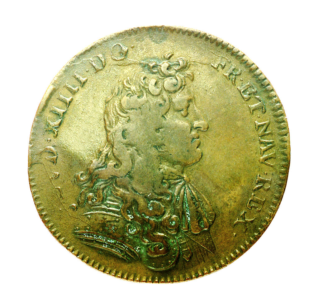 Detail of Counter commemorating the capture of Tobago, 1677; obverse by Unknown