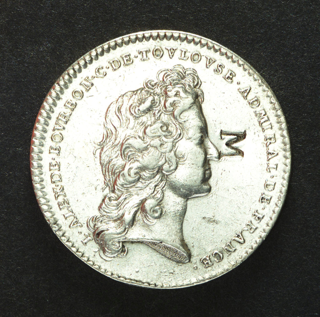 Detail of Counter commemorating the British attack on Brest, 1695; obverse by Unknown