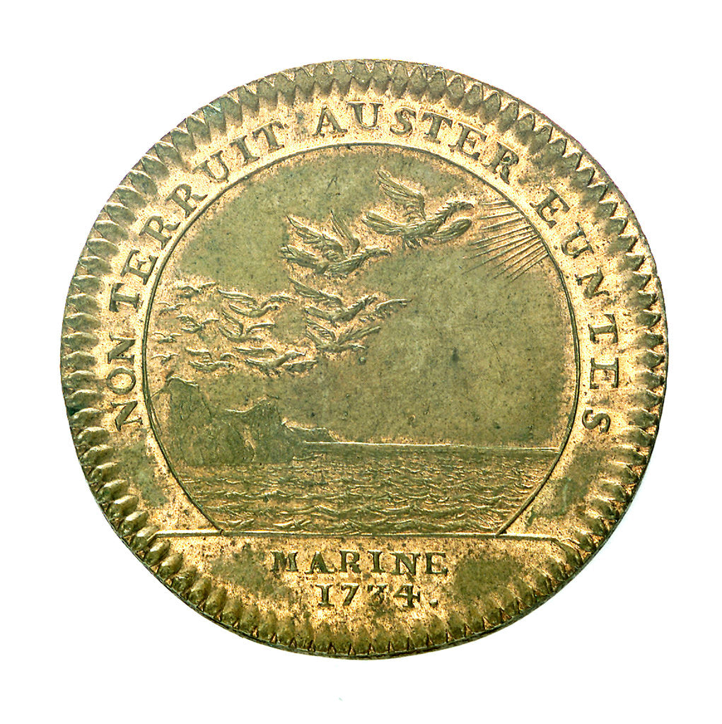 Detail of Counter commemorating the fitting out of a squadron under Admiral René Duguay-Trouin (1673-1736) by H. Roussel