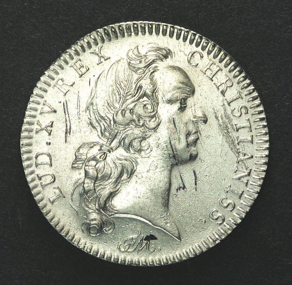 Detail of Counter commemorating the naval readiness for Battle; obverse by F. M.