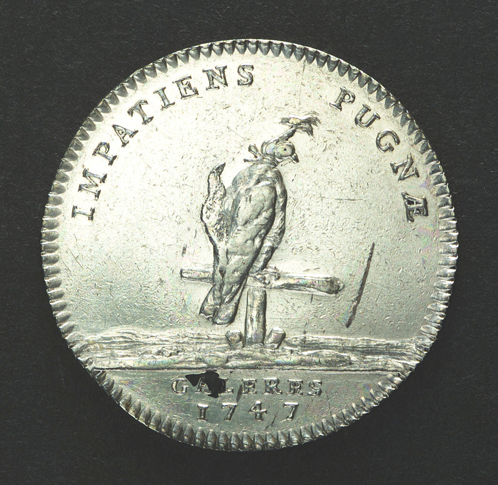 Detail of Counter commemorating the naval readiness for Battle; reverse by F. M.
