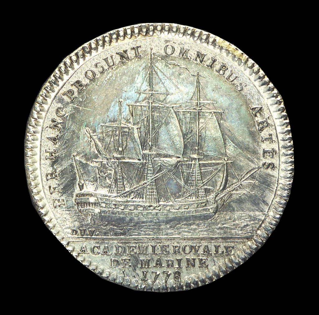 Detail of Counter commemorating the Marine Academy; reverse by J.P. Droz