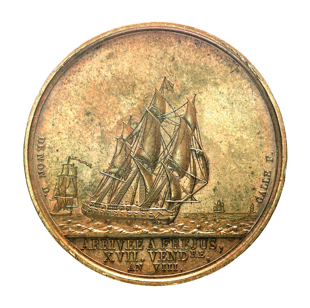 Detail of Counter commemorating the landing of Napoleon Bonaparte at Frejus, 1799; reverse by D.V. Denon