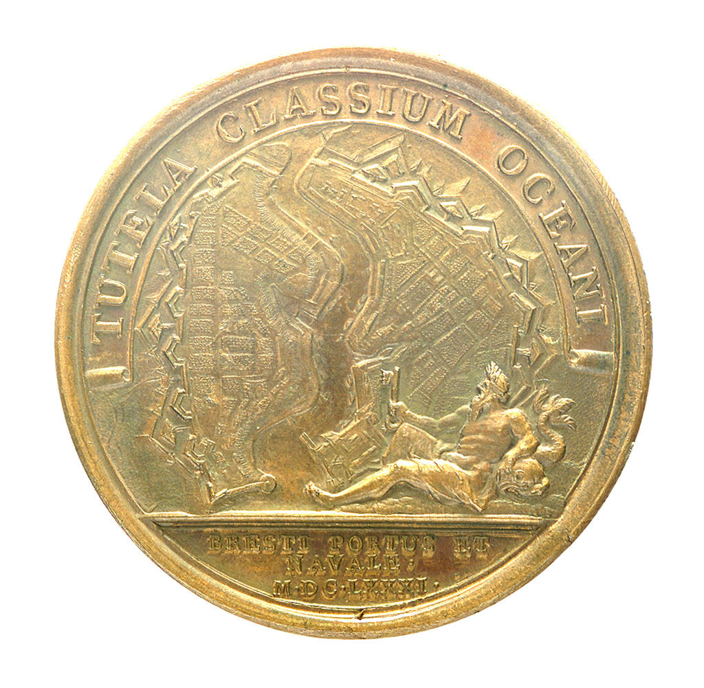 Detail of Medal commemorating Brest being made a naval base; reverse by J. Mauger