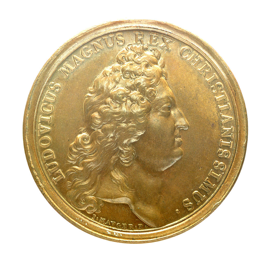 Detail of Medal commemorating the bombardment of Genoa, 1684; obverse by J. Mauger