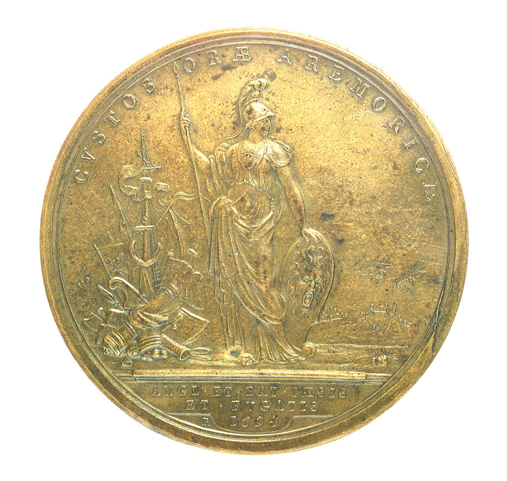 Detail of Medal commemorating the Expedition to Brest, 1694; reverse by H. Roussel
