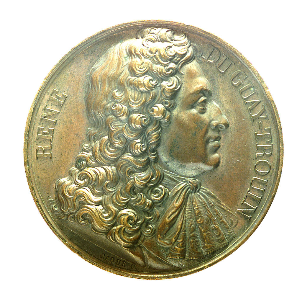 Detail of Medal commemorating Admiral René Duguay-Trouin (1673-1736) by Armand Auguste Caqu