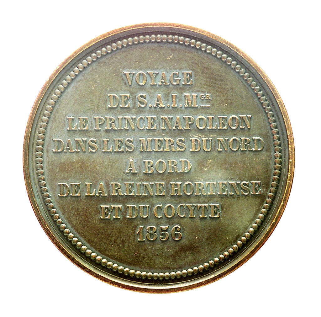 Detail of Medal commemorating the voyage of Prince Jérôme Napoleon, 1856 by Aristide Barr