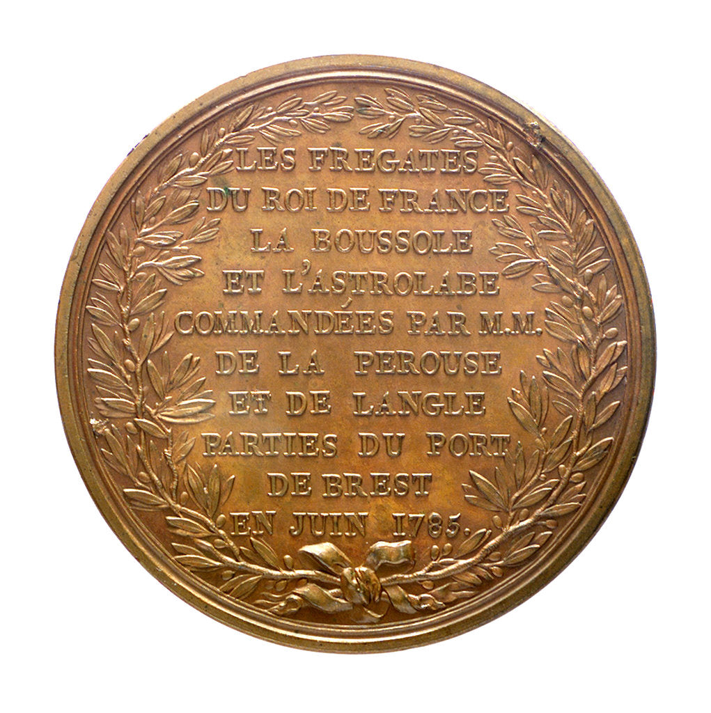 Detail of Medal commemorating the expedition of 'Boussole' and 'Astrolabe', frigates; reverse by B. Duvivier