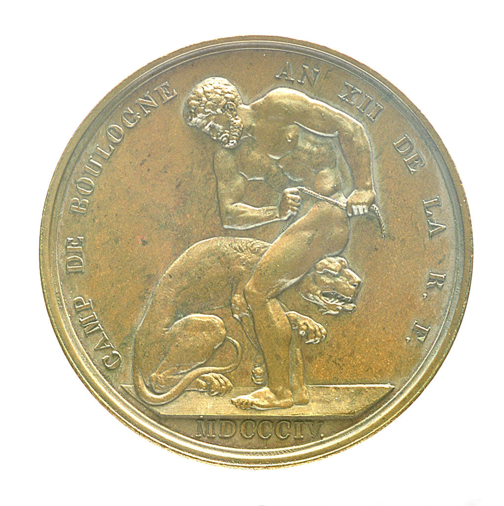 Detail of Medal commemorating the planned invasion of England, 1804; reverse by J.P. Droz