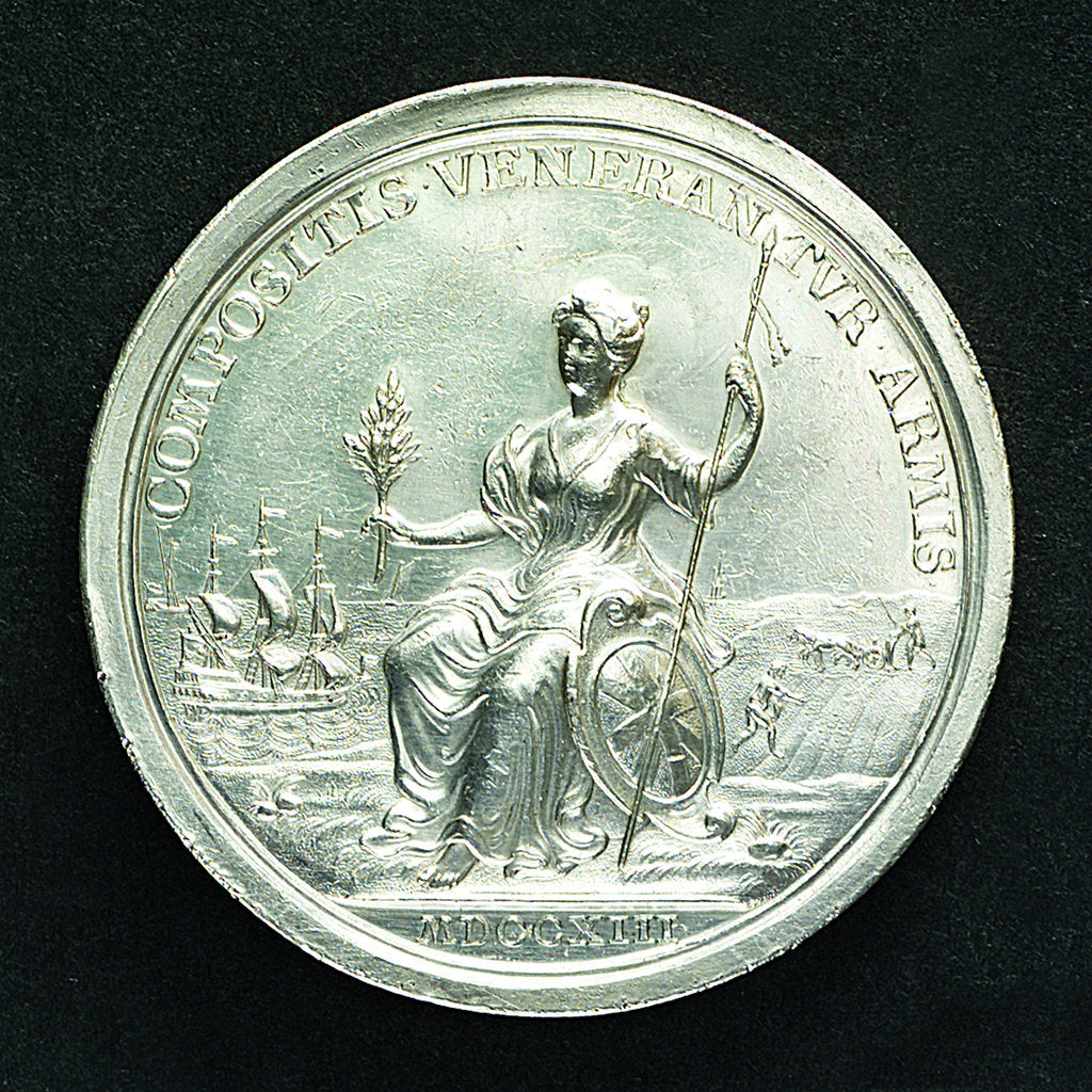 Detail of Medal commemorating the Peace of Utrecht, 1713; reverse by J. Croker