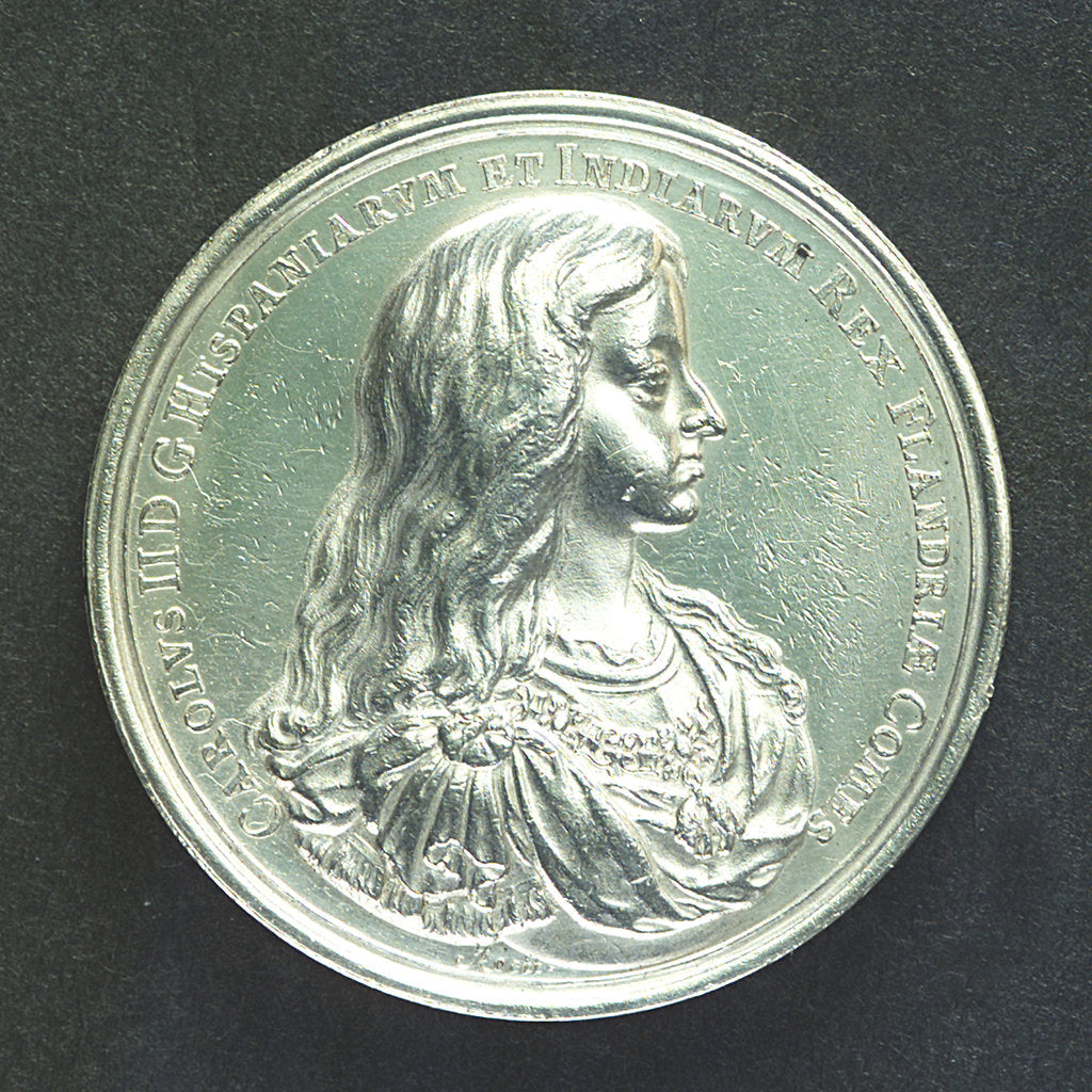 Detail of Medal commemorating the fortifications at Ostend; obverse by J. Roettier