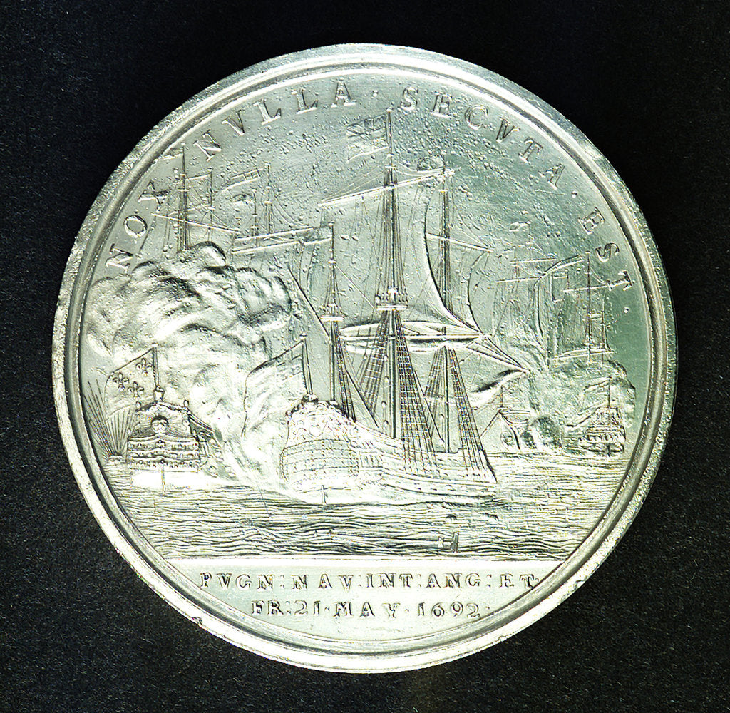 Detail of Medal commemorating the Battle of La Hogue, 1692; reverse by J. Roettier