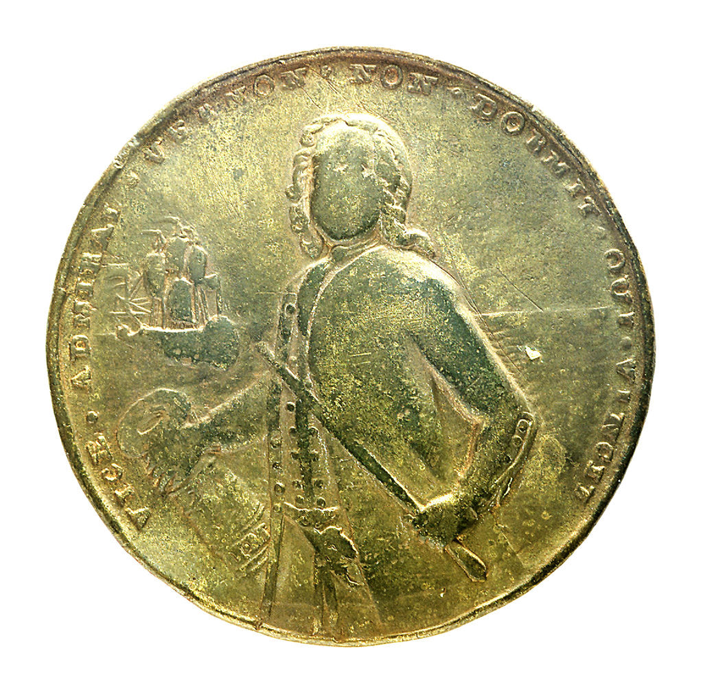 Detail of Medal commemorating Admiral Edward Vernon (1684-1757) and the Duke of Argyle; obverse by Unknown