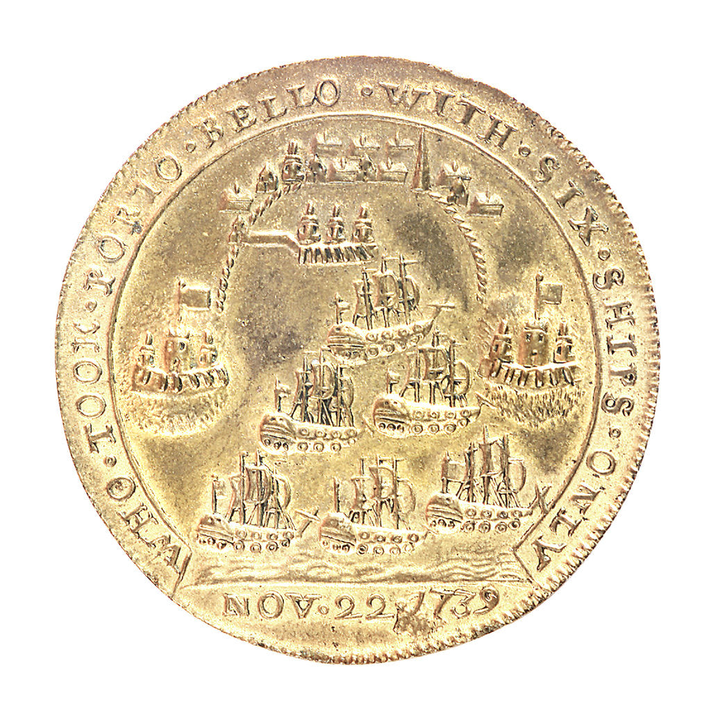 Detail of Medal commemorating Admiral Edward Vernon (1684-1757) and the capture of Porto Bello, 1739; reverse by Unknown