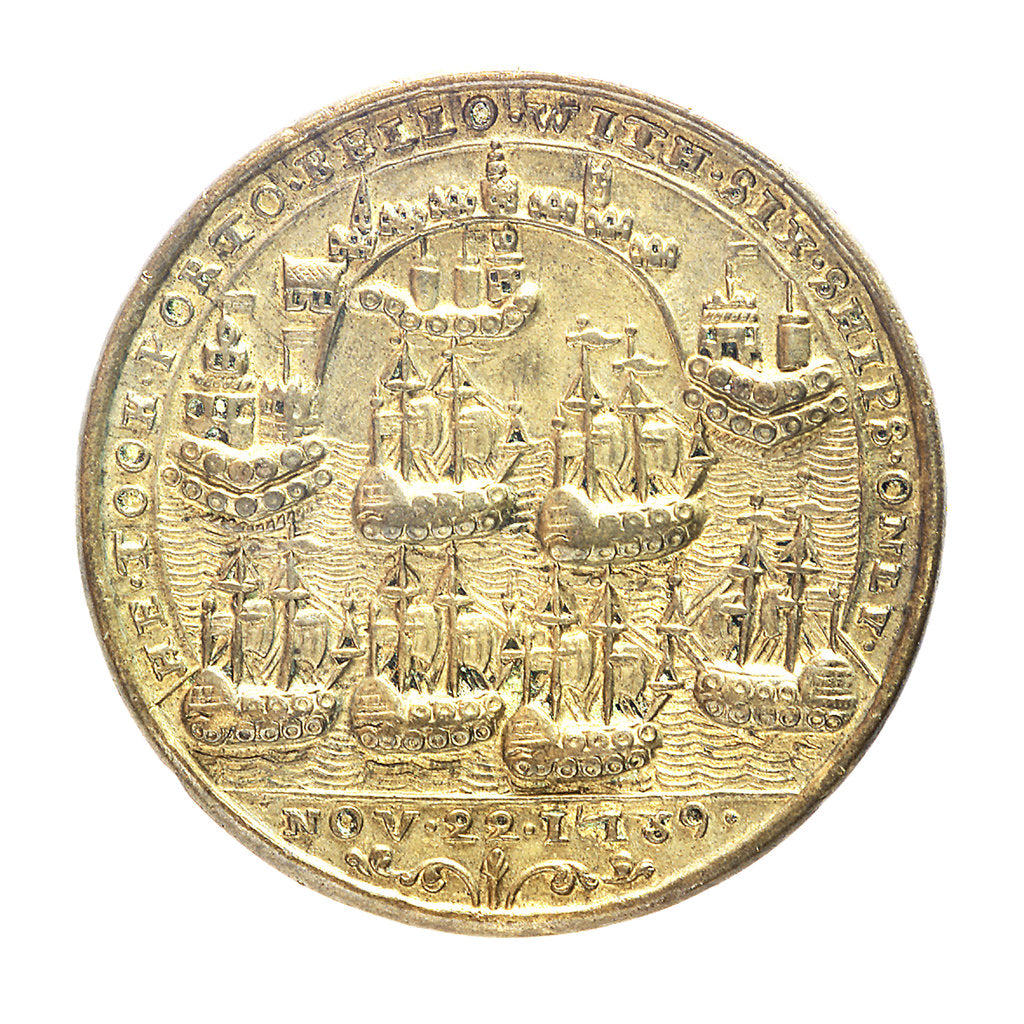 Detail of Medal commemorating Admiral Edward Vernon (1684-1757) and the capture of Porto Bello, 1739; reverse by Unknown