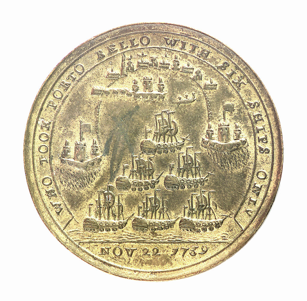 Detail of Medal commemorating Admiral Edward Vernon (1684-1757) and the capture of Porto Bello, 1739; reverse by Unknown