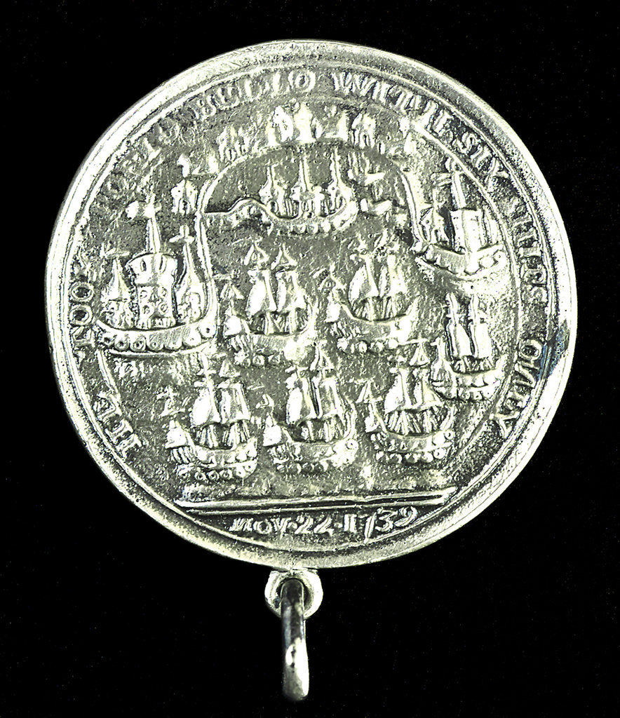 Detail of Medal commemorating Admiral Edward Vernon (1684-1757) and the capture of Porto Bello, 1739; reverse by Unknown