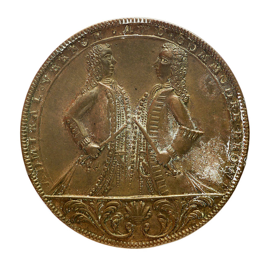 Detail of Medal commemorating Admiral Edward Vernon (1684-1757) and the capture of Porto Bello, 1739; obverse by Unknown